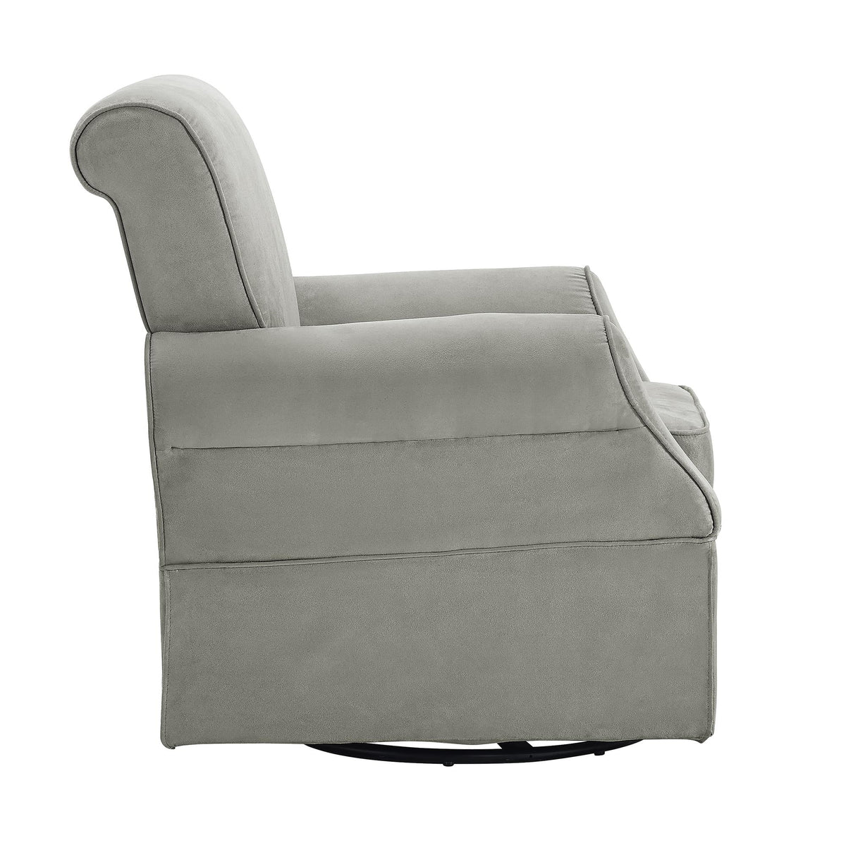 Gray Microfiber Swivel Glider Chair & Ottoman M1271