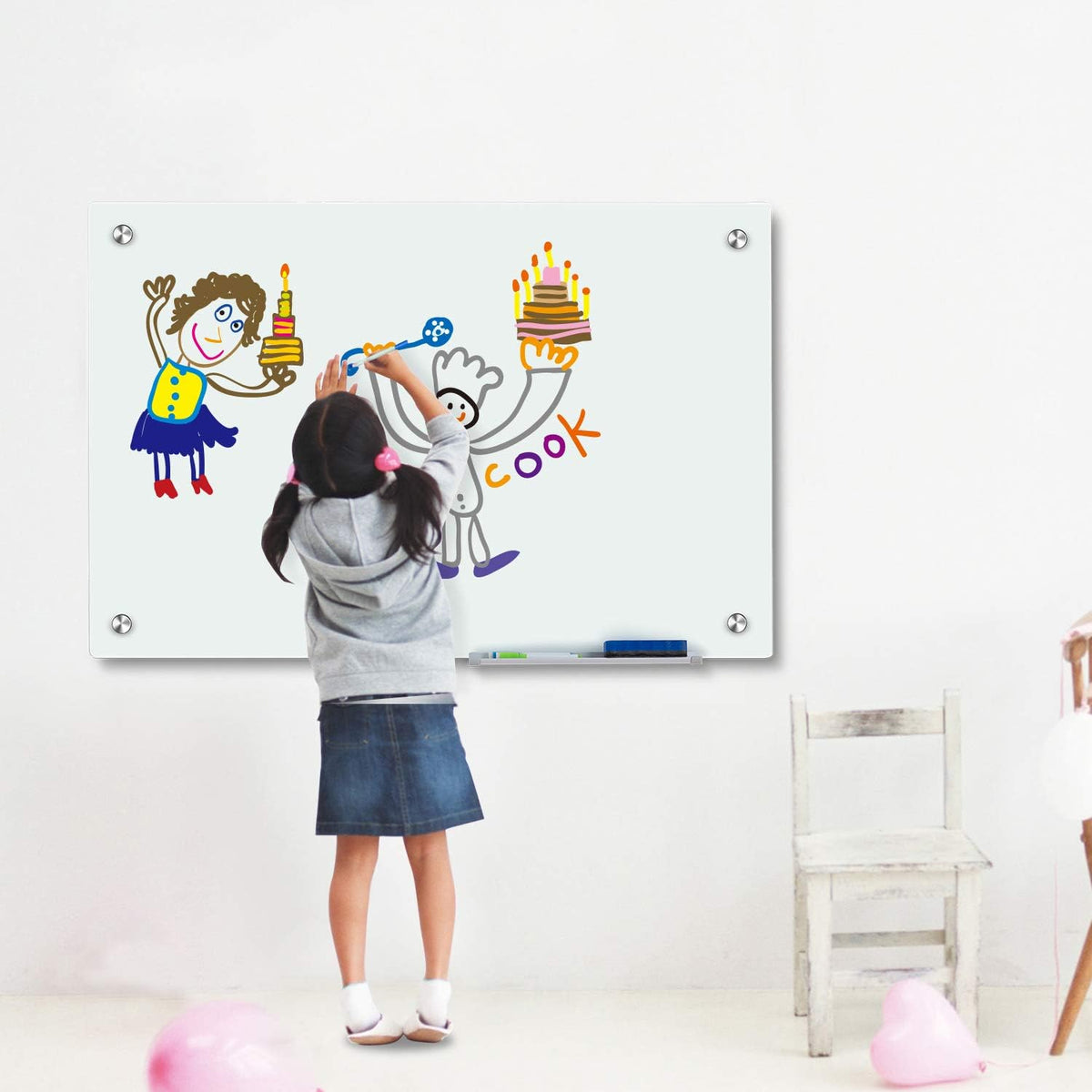 Glass Whiteboard 4' x 3' J80690