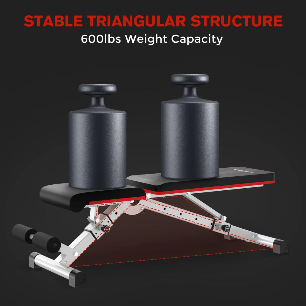 Foldable Weight Bench 600 lbs with 6 Incline Adjustable P232251