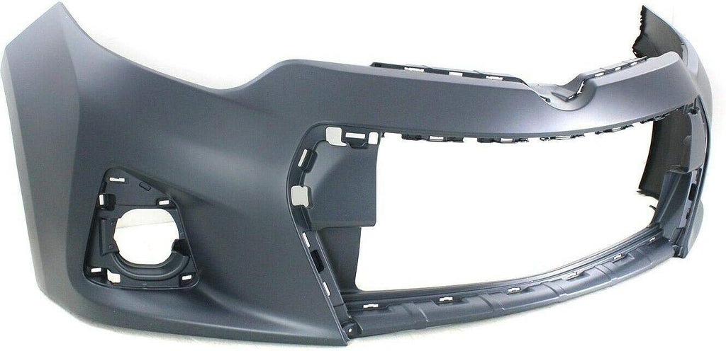 Primed Front Plastic Bumper Cover Fascia with Fog Light Holes for 2014-2016 Toyota Corolla Sedan B578888