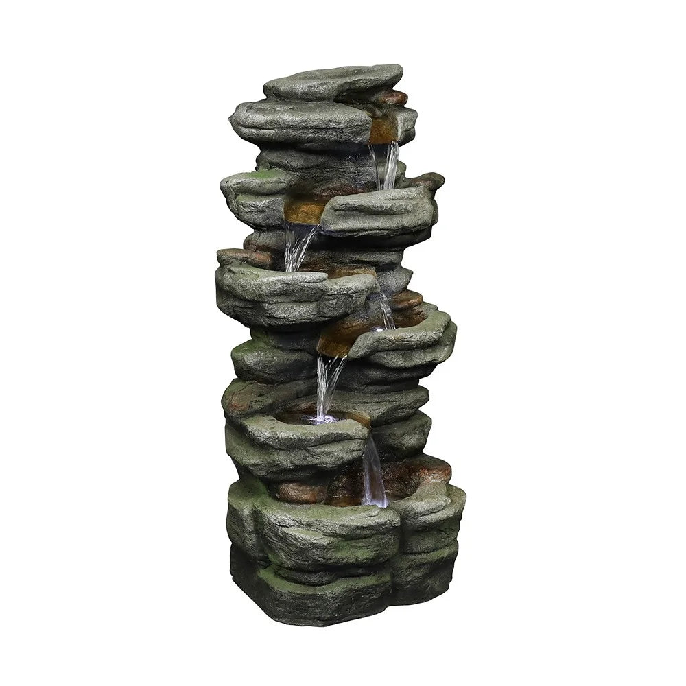 5-Tier Rock Water Fountain with LED Q5584