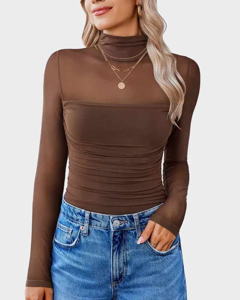 Long Sleeve Turtle Neck Bodysuit T437