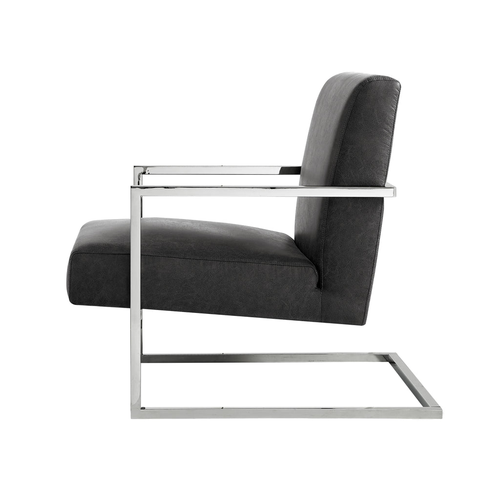 Charcoal PU Leather Accent Chair J103194