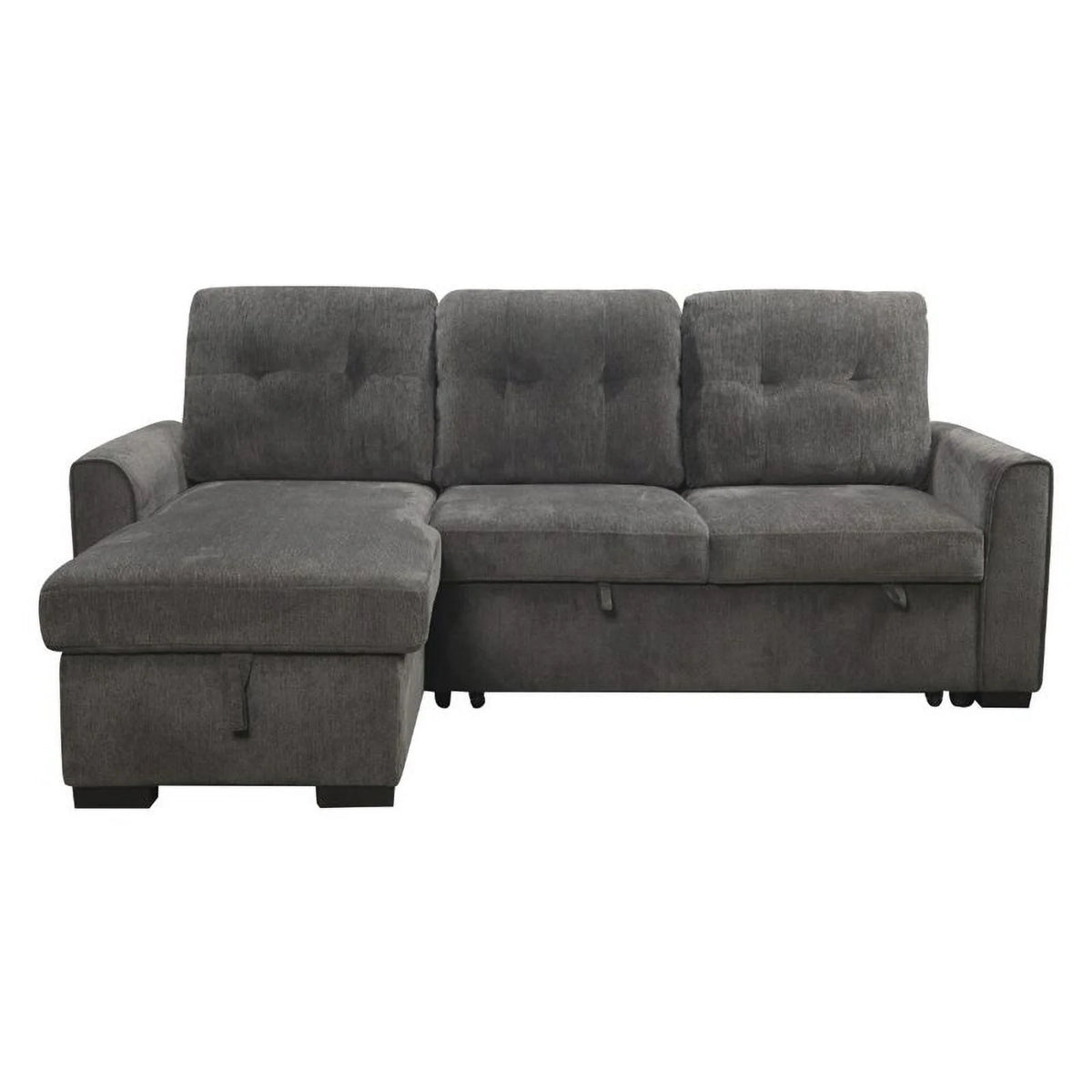 Dark Gray Chenille Reversible Sectional W82802