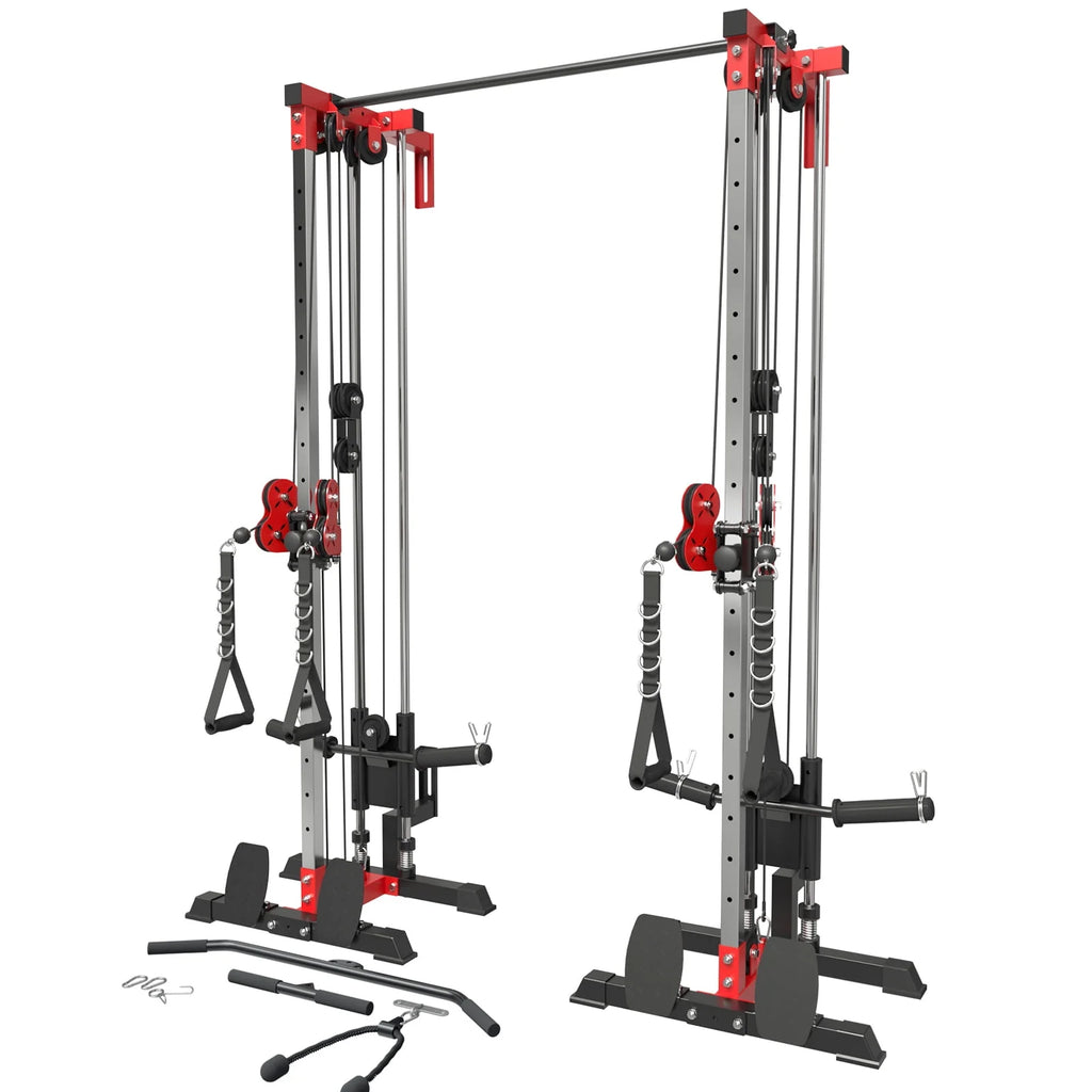 Wall Mount Cable Crossover Machine with 18 Positions Dual Pulley System I26163