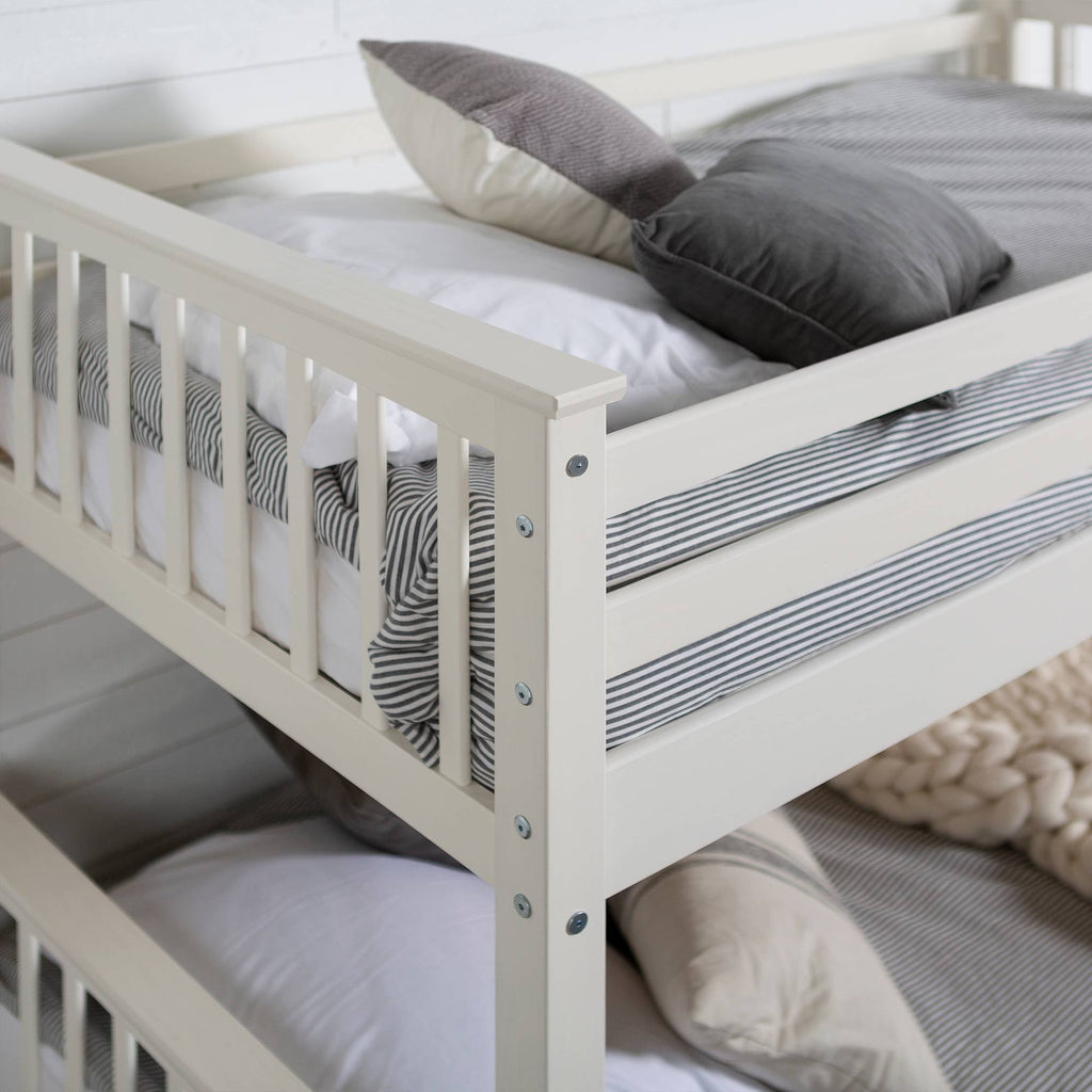 Twin Over Twin Solid Wood Bunk Bed White Y6675