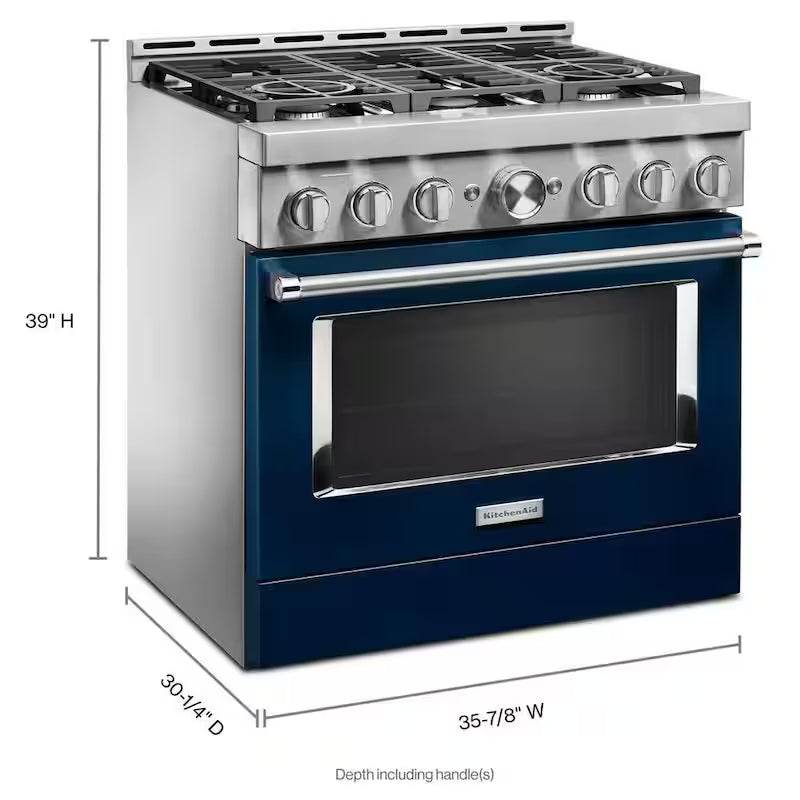 Ink Blue Smart Gas Range with Self-Cleaning and True Convection H774134