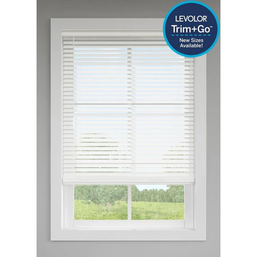 Cordless White Faux Wood Horizontal Blinds U428522