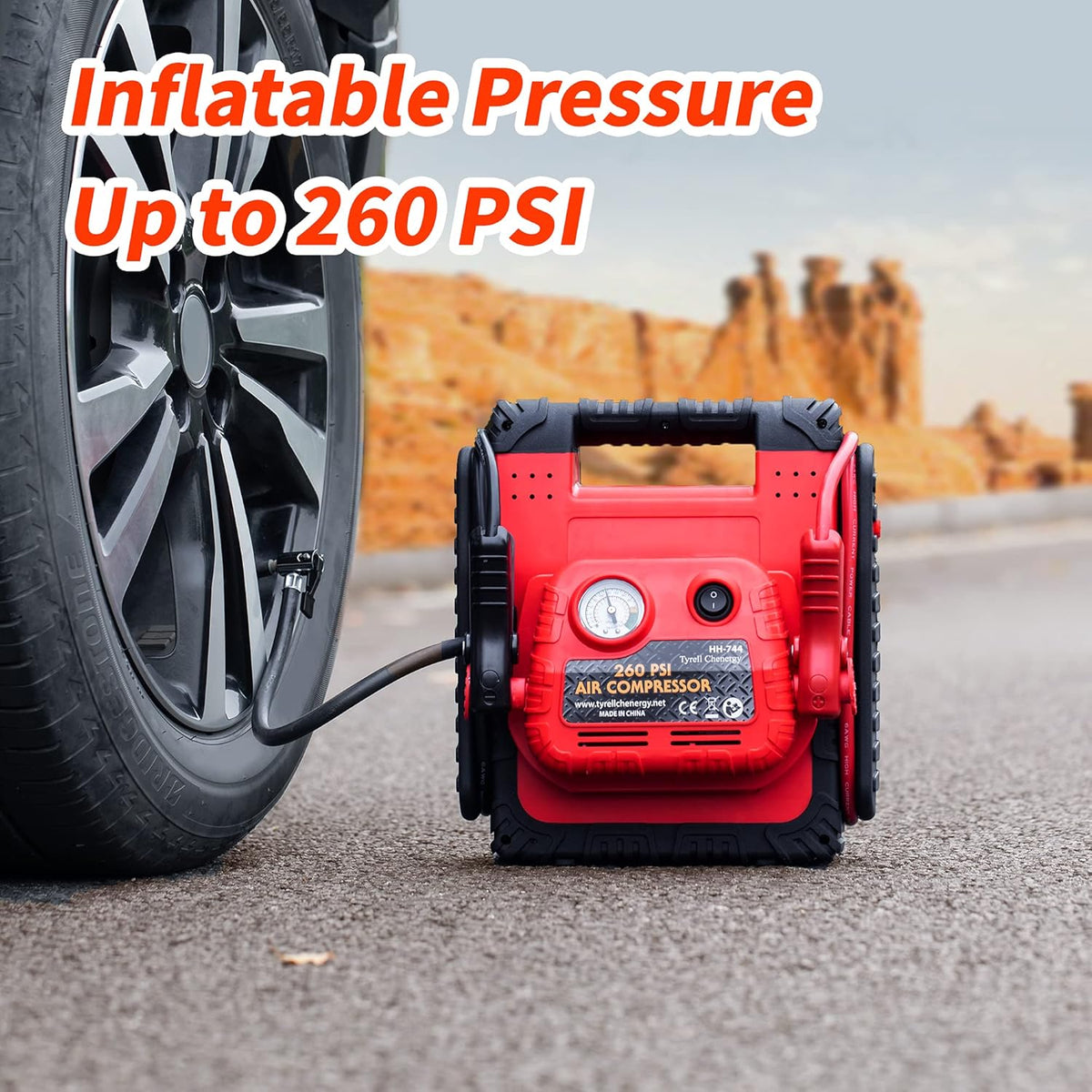 Jump Starter 1200Amp 12V Power Station with 260 PSI Air Compressor A90383