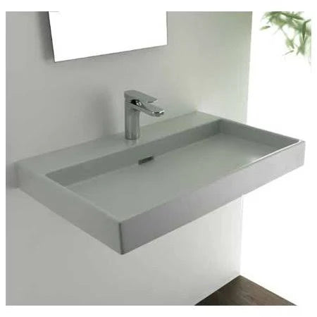 Ceramic Rectangular Vessel Bathroom Sink with Overflow O965568