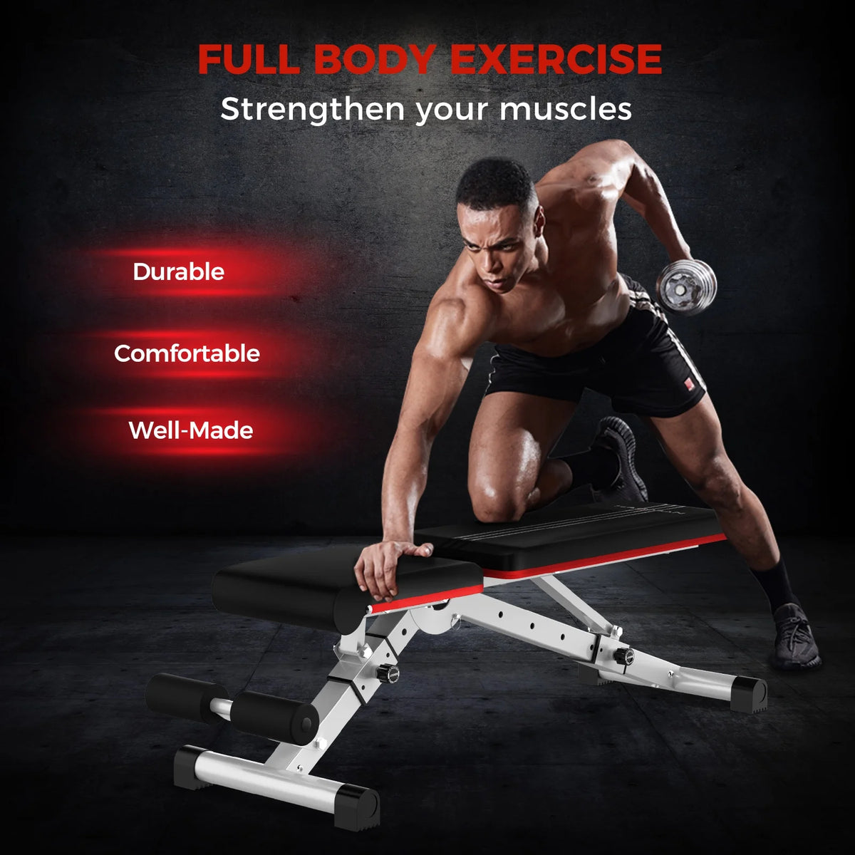 Foldable Weight Bench 600 lbs with 6 Incline Adjustable P232251