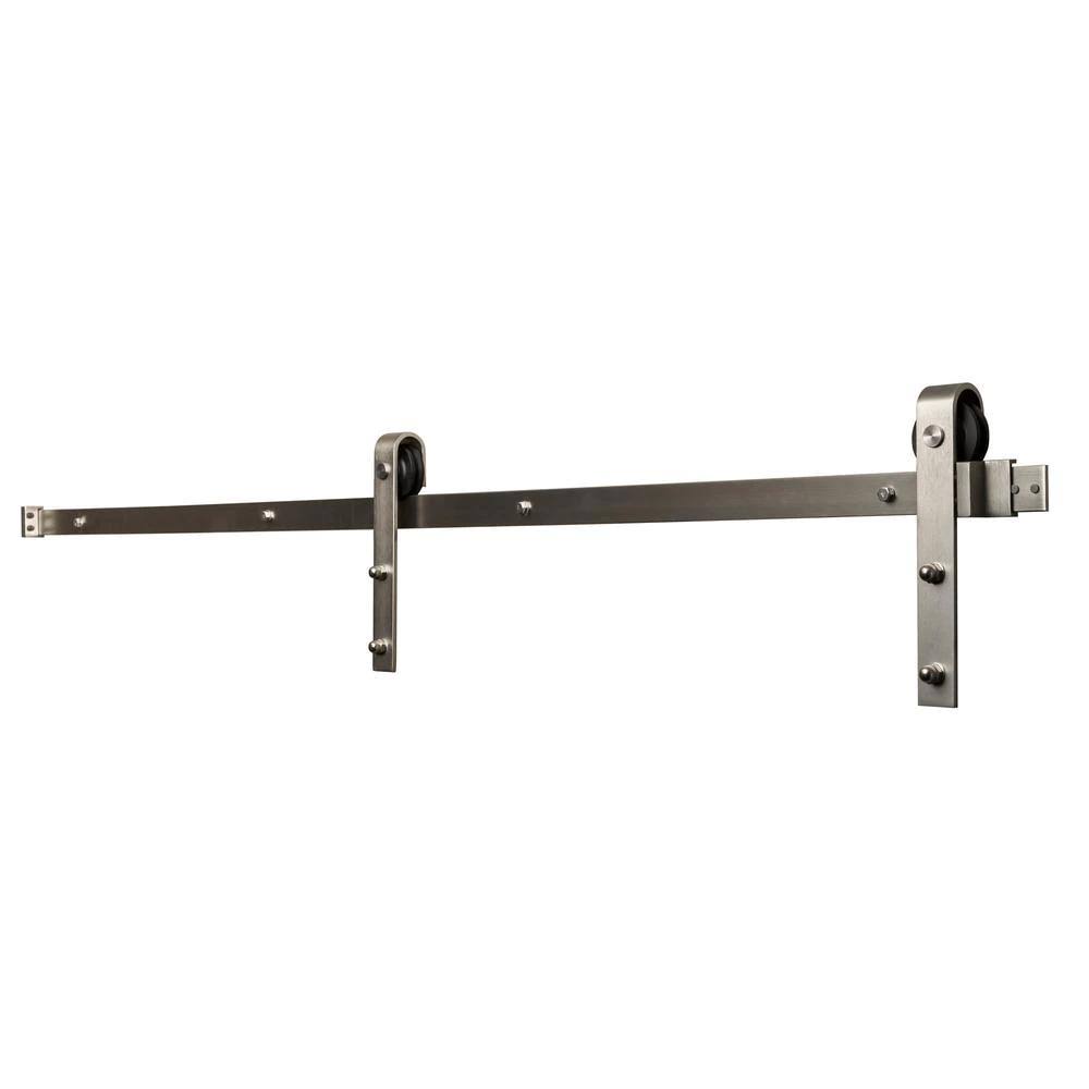 Satin Nickel Barn Door Hardware Kit Track System K257