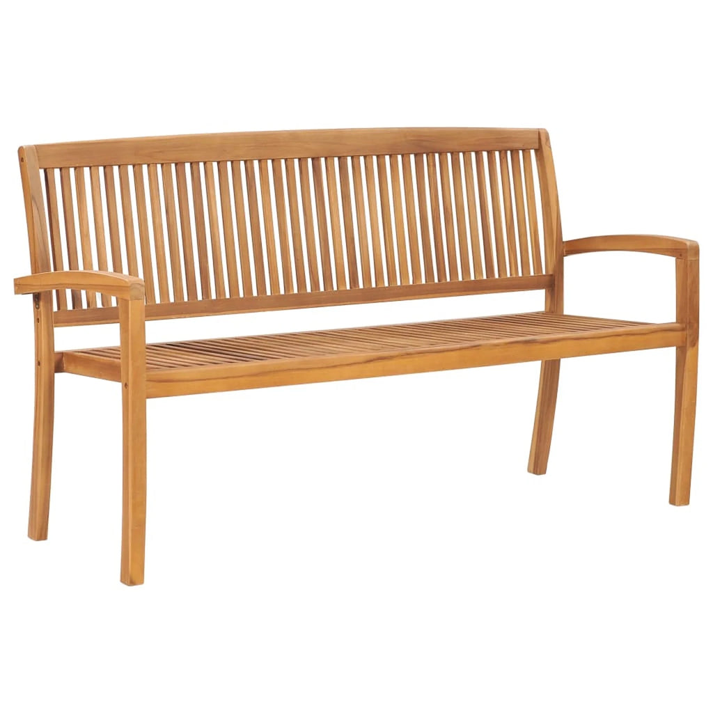 Black Cushion Teak Wood Garden Bench Q9402