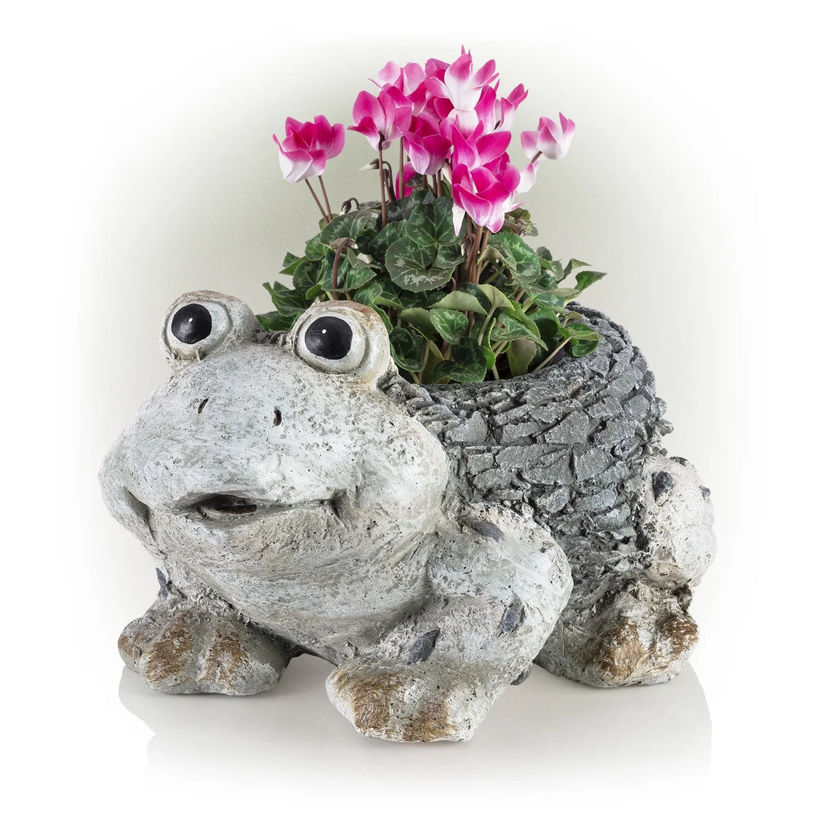 Ceramic Frog Planter, Gray Y689493