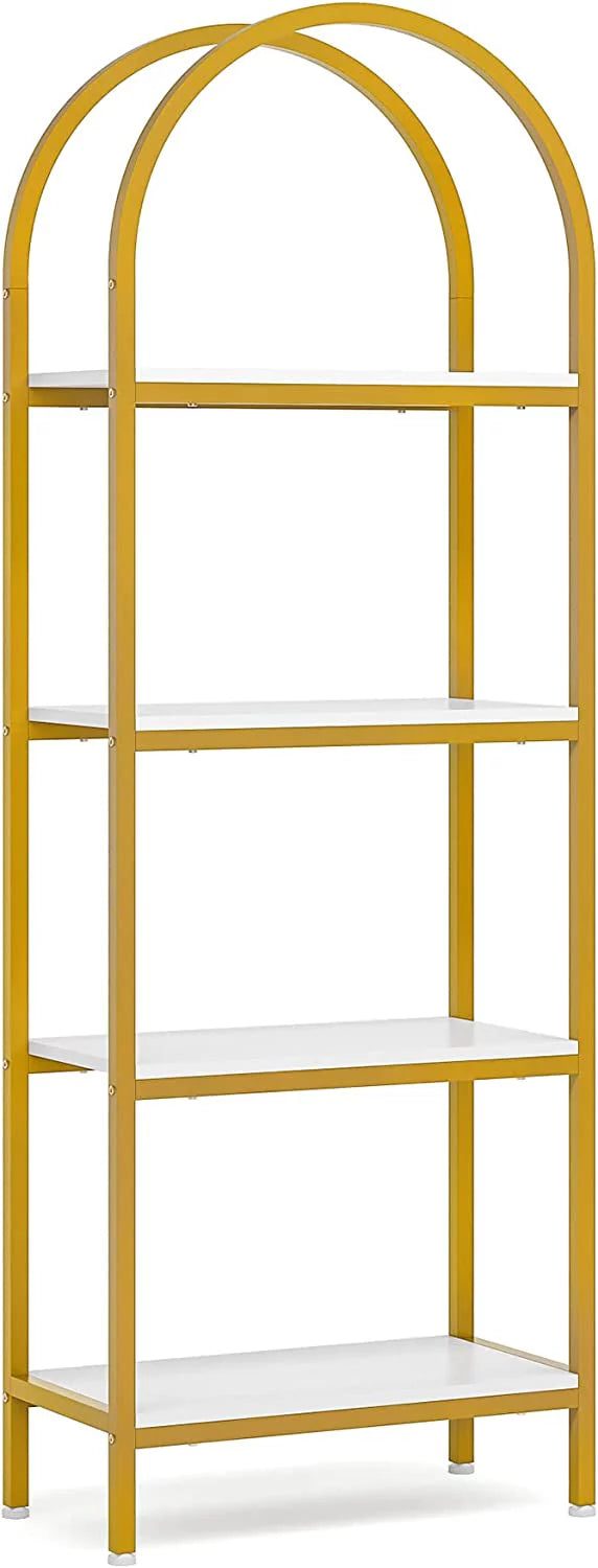 4-Tier 70.8" Arched Bookshelf with Metal Frame K321891