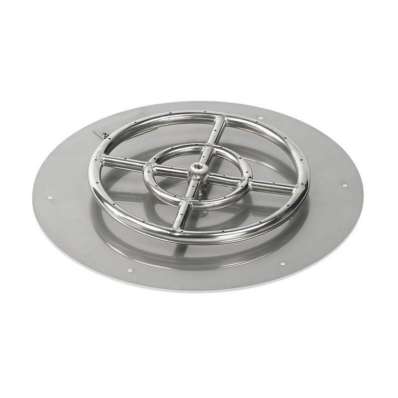 18x22 Round Stainless Steel Flat Pan with Spark Ignition Kit Propane X70477