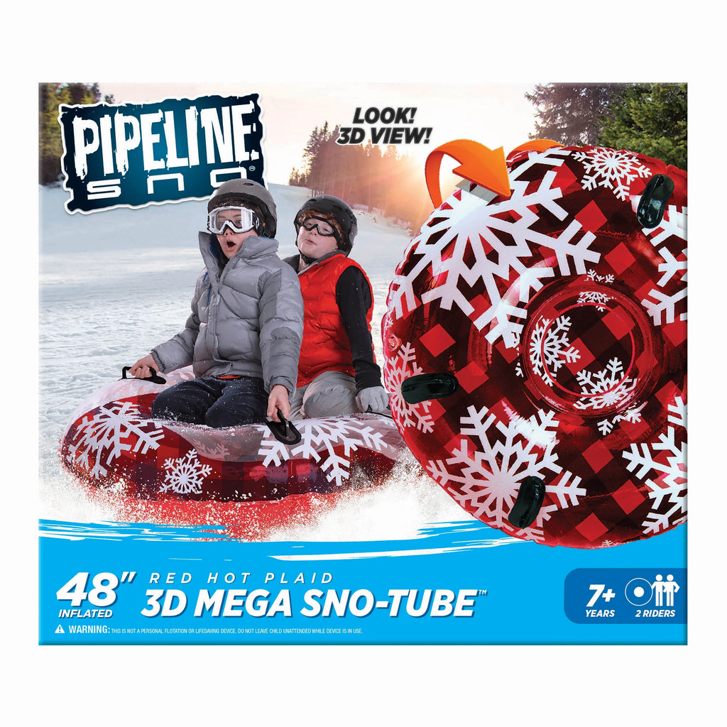 Red Plaid Transparent Snow Tube - 48" Y62268