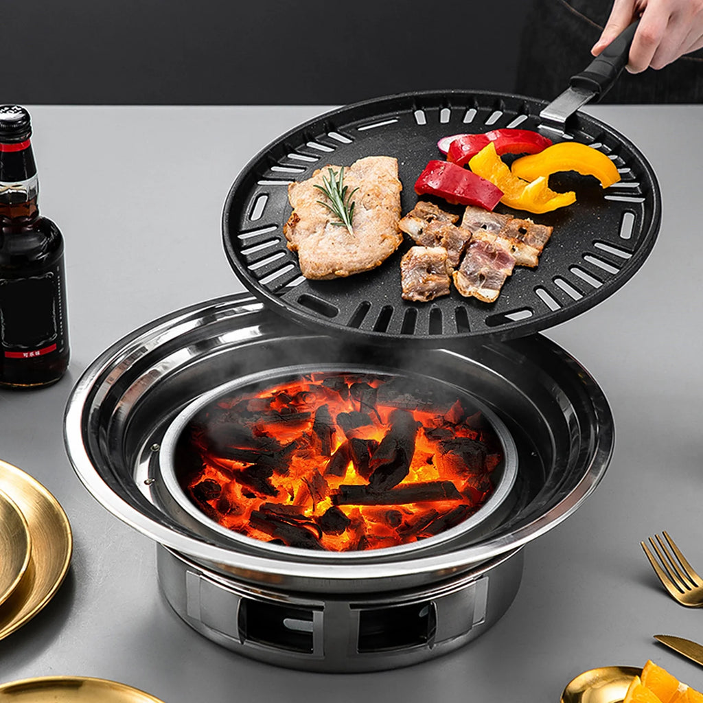 Portable Stainless Steel Charcoal Grill L54866