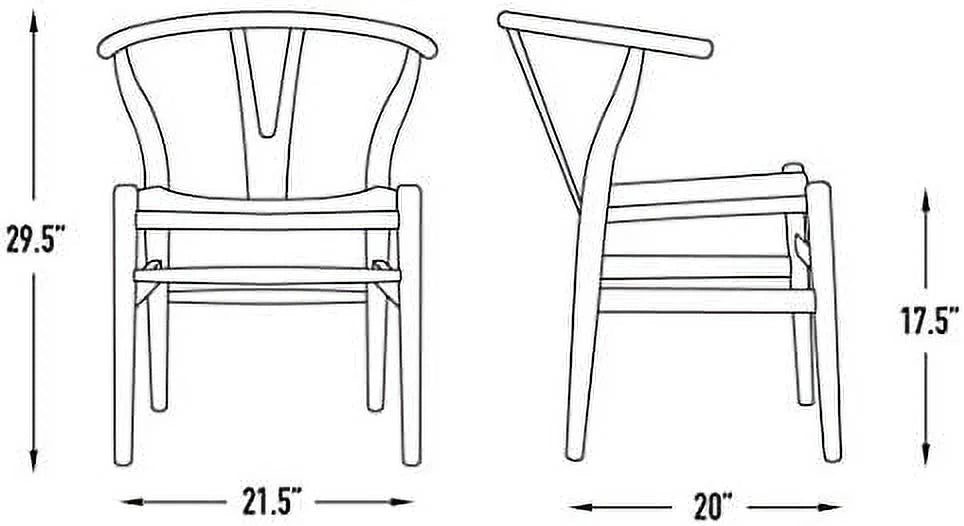 Woven Cord Seat Walnut Chair with Arm T756261