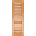 12 in. x 37 in. Exterior Real Wood Pine Open Louvered Shutters Pair Unfinished Y215711