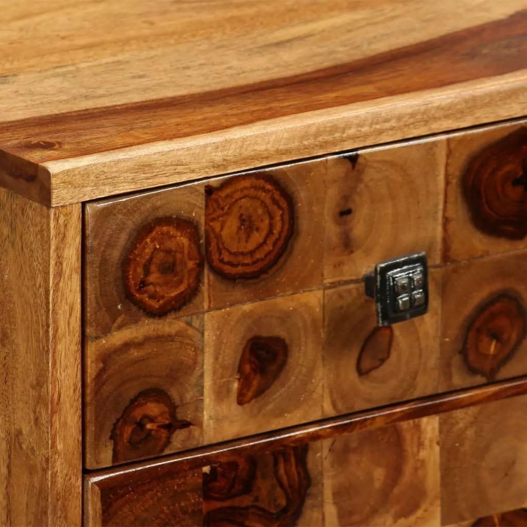 Solid Sheesham Wood Nightstand with Drawer A825