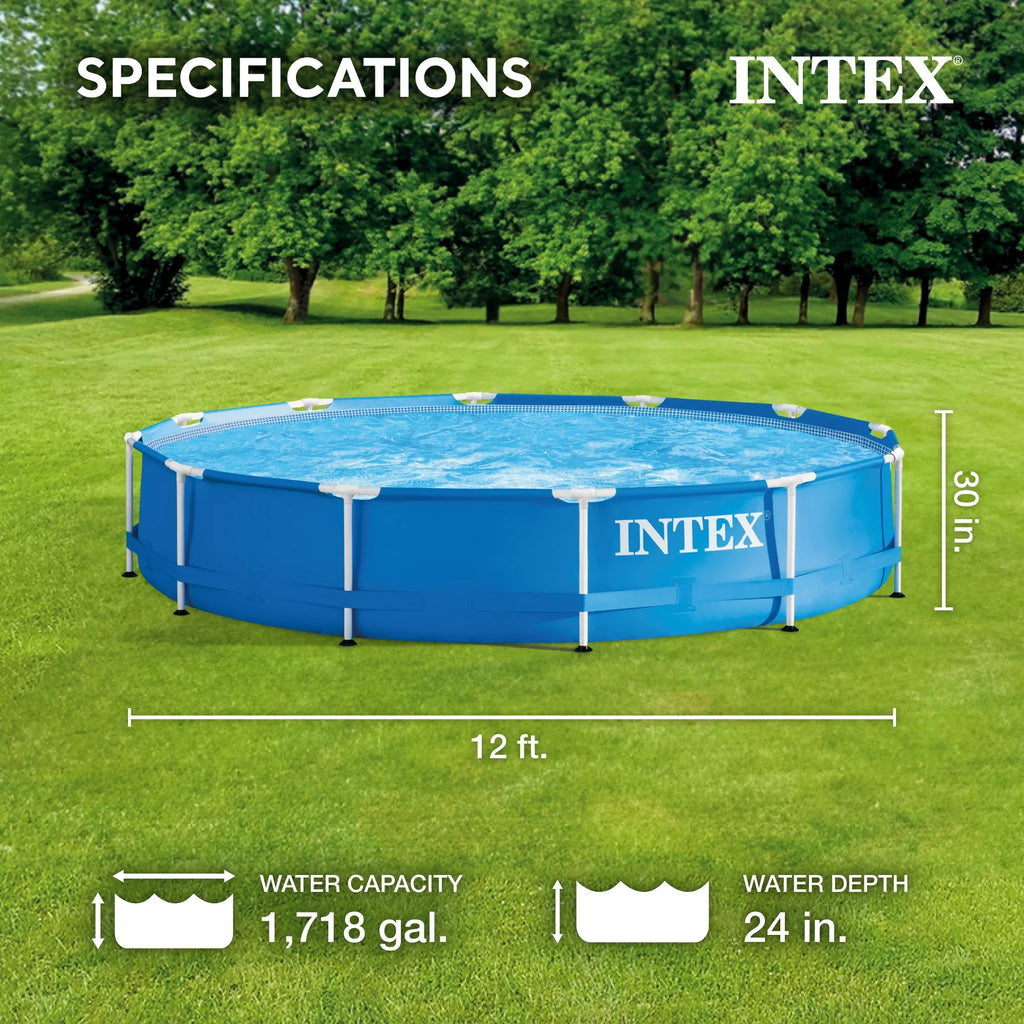 12' x 30 Metal Frame Round Above Ground Swimming Pool S81251