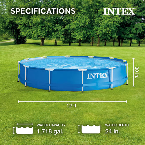 12' x 30 Metal Frame Round Above Ground Swimming Pool S81251