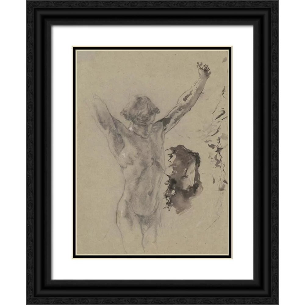 Black Ornate Framed Double Matted Museum Art Print W177