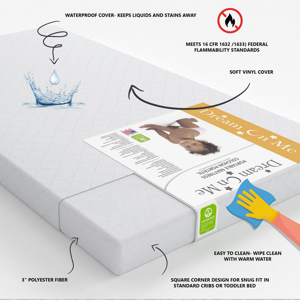 Fiber Baby Portable Mini Crib Mattress Y437