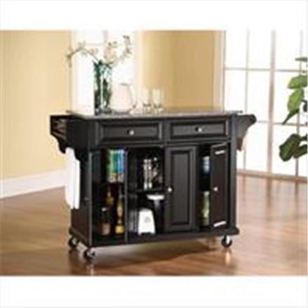 Black/Gray Stainless Steel Wood Kitchen Cart R4436