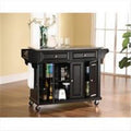 Black/Gray Stainless Steel Wood Kitchen Cart R4436