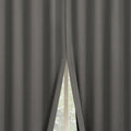 2-pack 100% Blackout Back Tab Curtain Panel Pair, 52"x84", Gray Y378