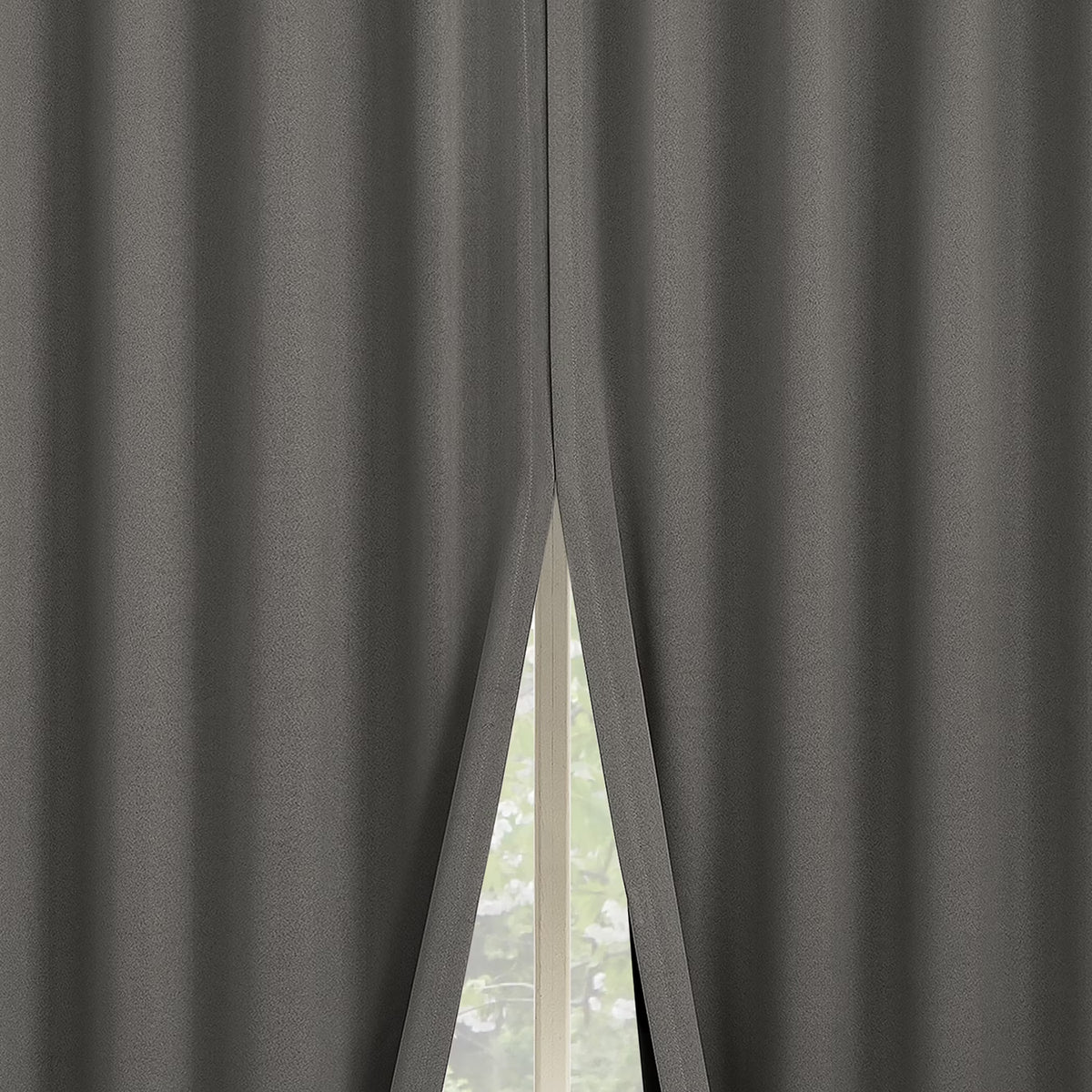 2-pack 100% Blackout Back Tab Curtain Panel Pair, 52"x84", Gray Y378