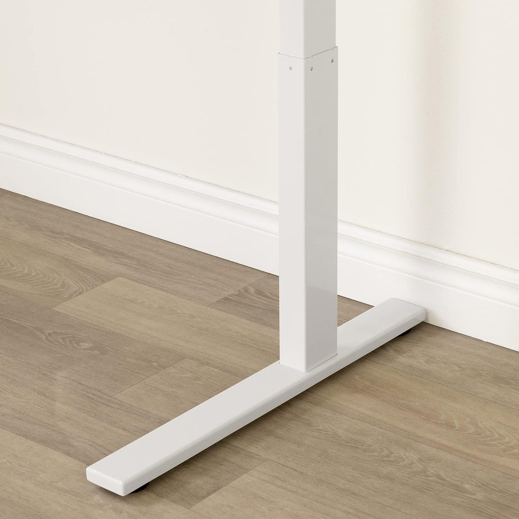 Adjustable Height Standing Desk with Built In Power Bar Soft Elm and Matte Black N380871