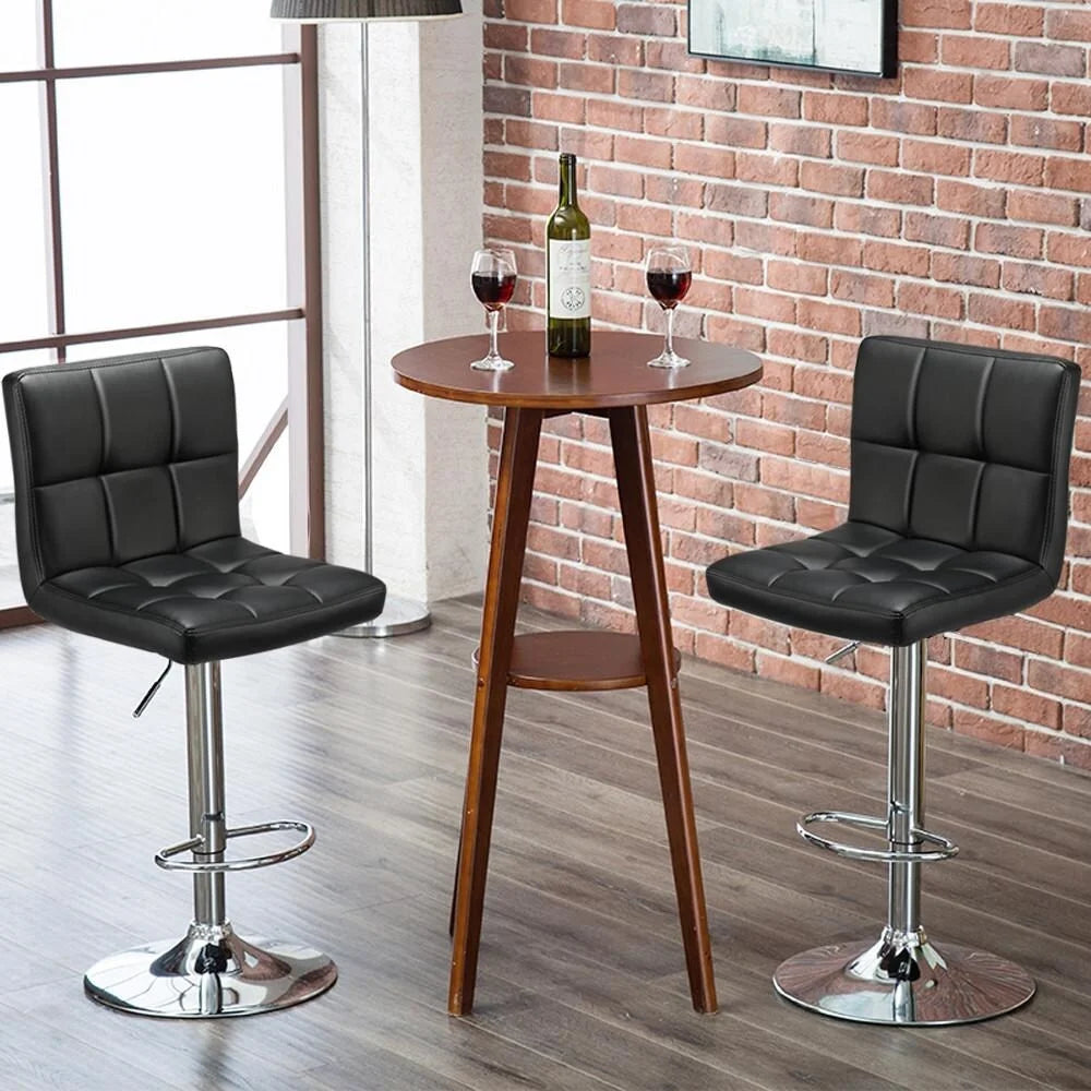 Red Faux Leather Swivel Bar Chairs L15399