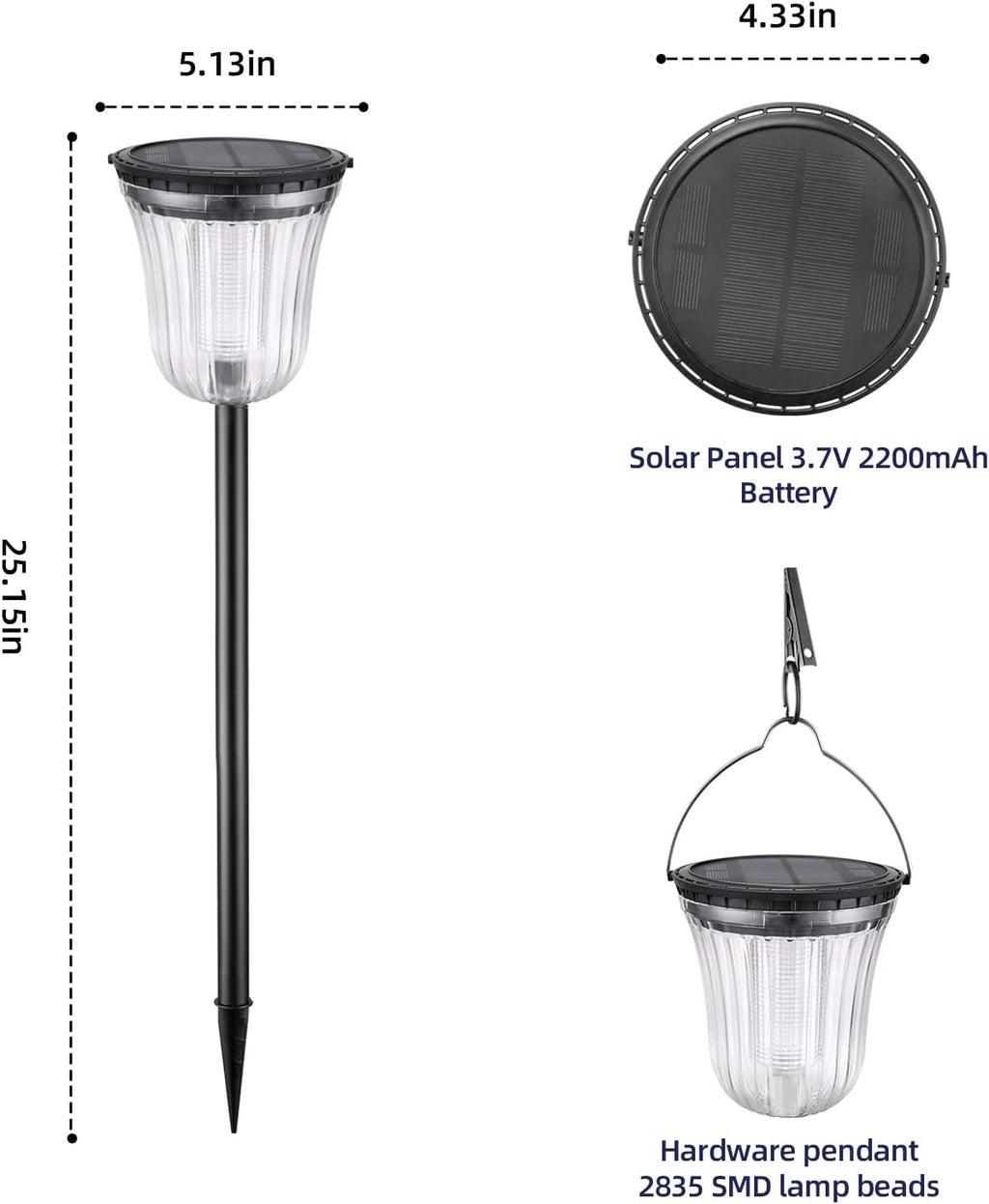 4 Pack IP65 Waterproof Solar Pathway Lights J716