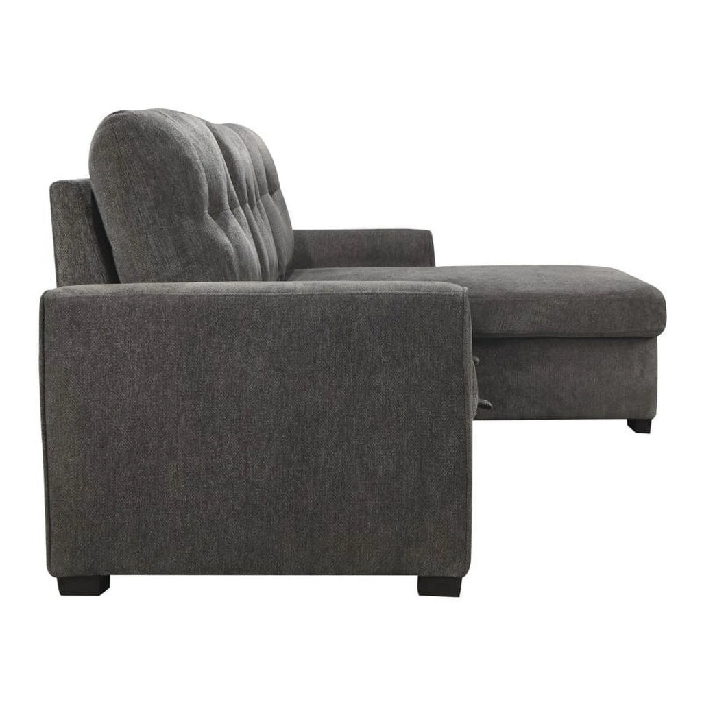 Dark Gray Chenille Reversible Sectional W82802