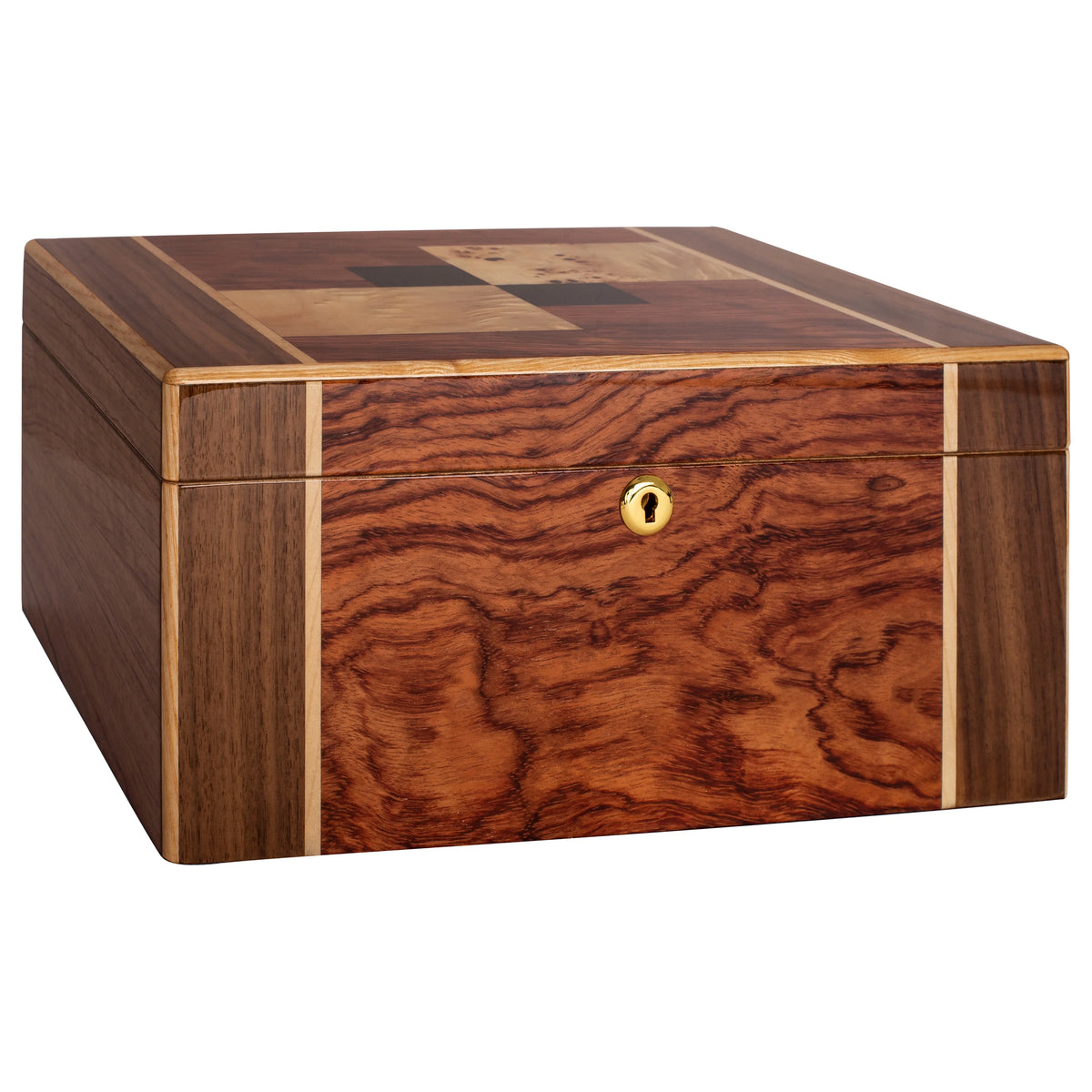 Desktop Cigar Humidor, High-Gloss Walnut B74783