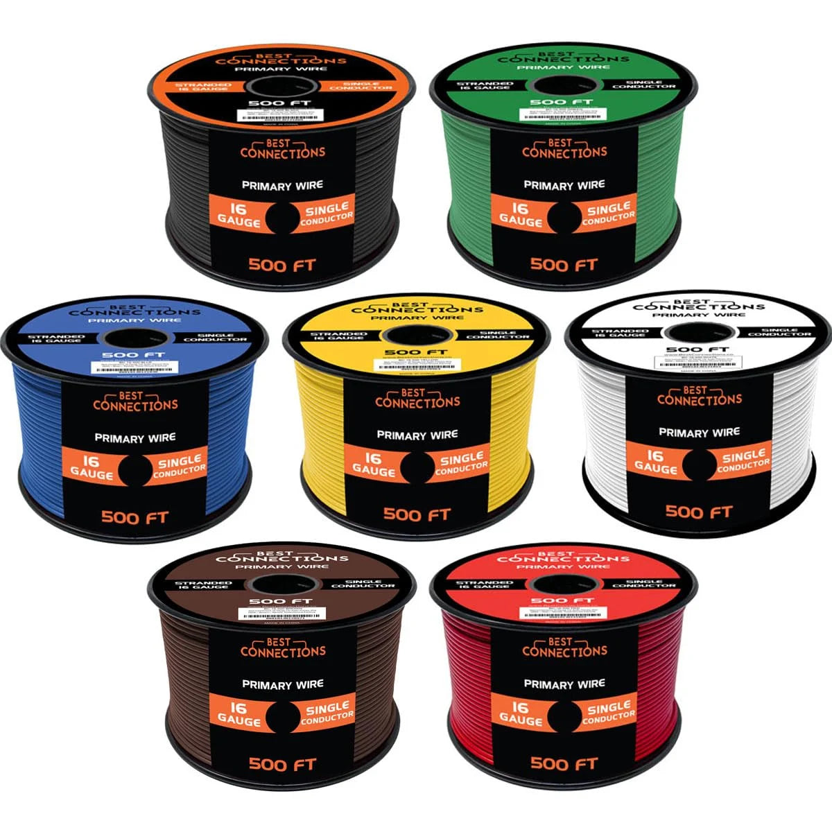 16 Gauge Automotive Primary Wire 7 Color 500ft P911546