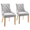 Light Grey Fabric Dining Chairs Set of 2 J59710