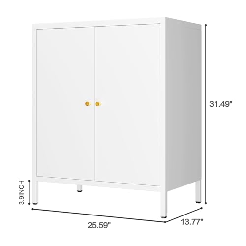 2 Door Metal Storage Cabinet with 1 Adjustable Shelf R5454