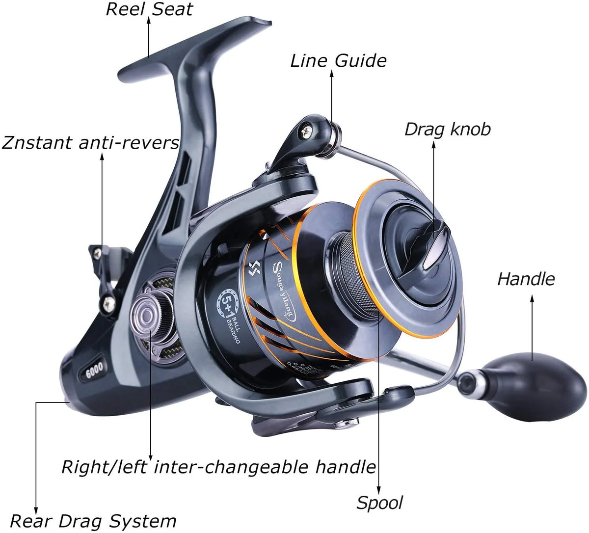 Spinning Reel 5+1BB Max Drag 28LB T632103