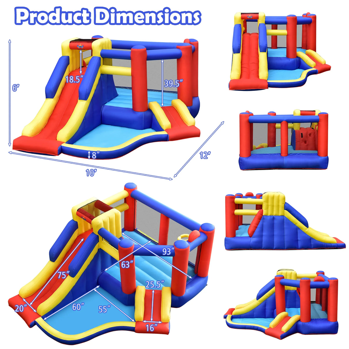 Inflatable Bouncy Castle with Double Slides A676974