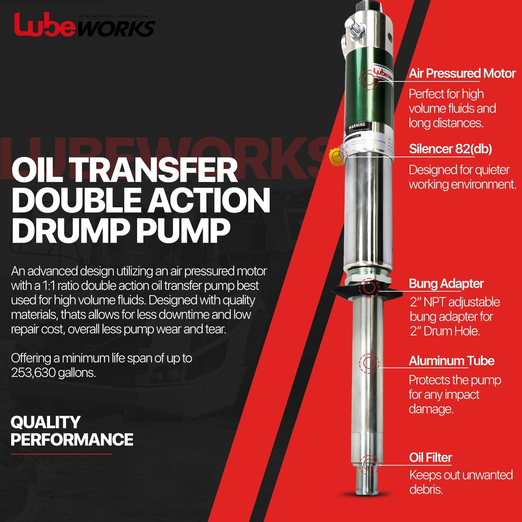 Oil Transfer Drum Pump Double Action 8.5GPM L4587