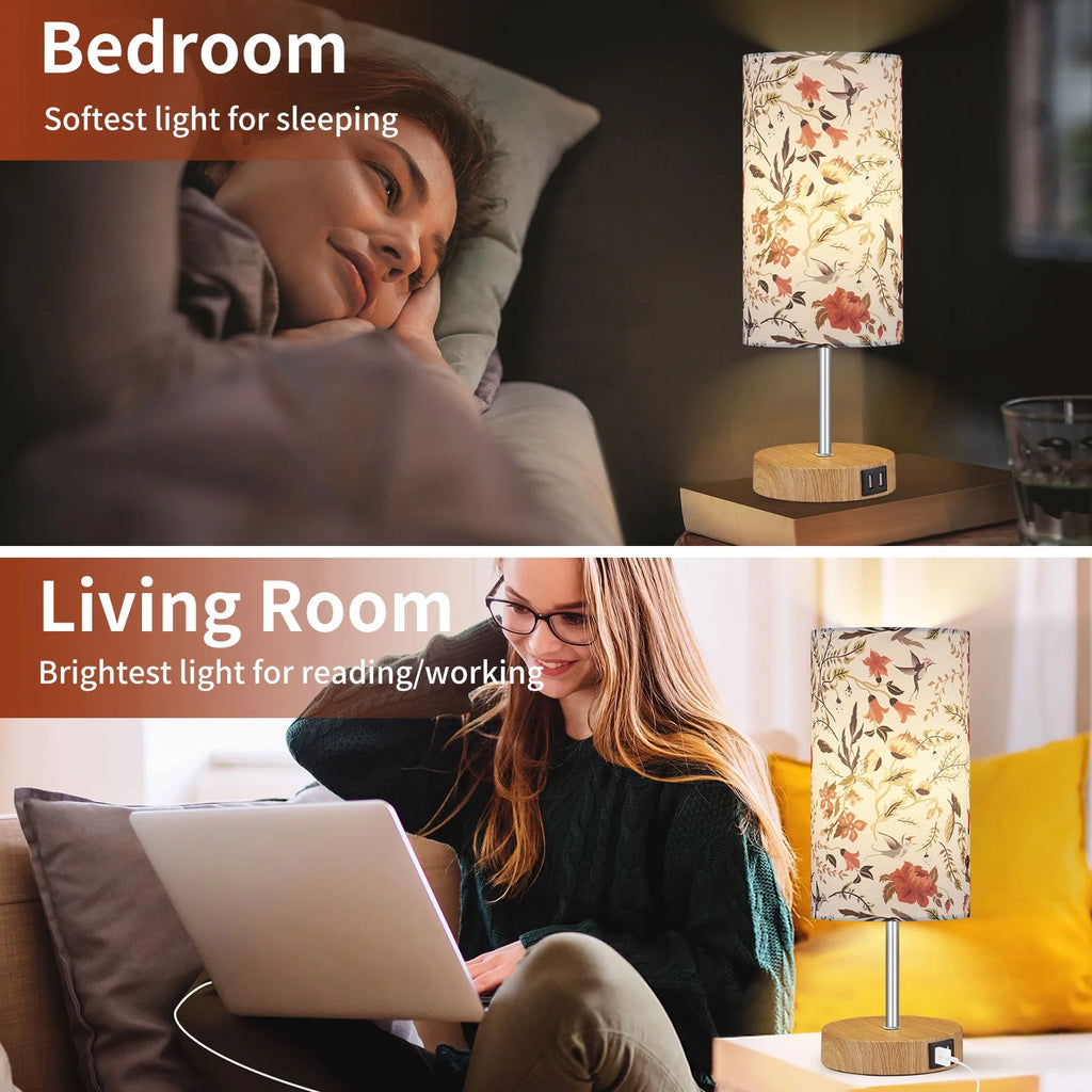 15" Touch Control Table Lamp with Dual USB Ports C931