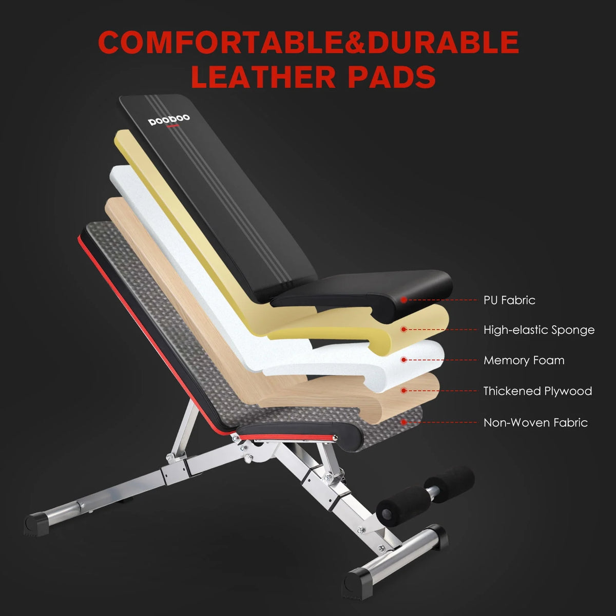 Foldable Weight Bench 600 lbs 6 Incline Adjustable T117432