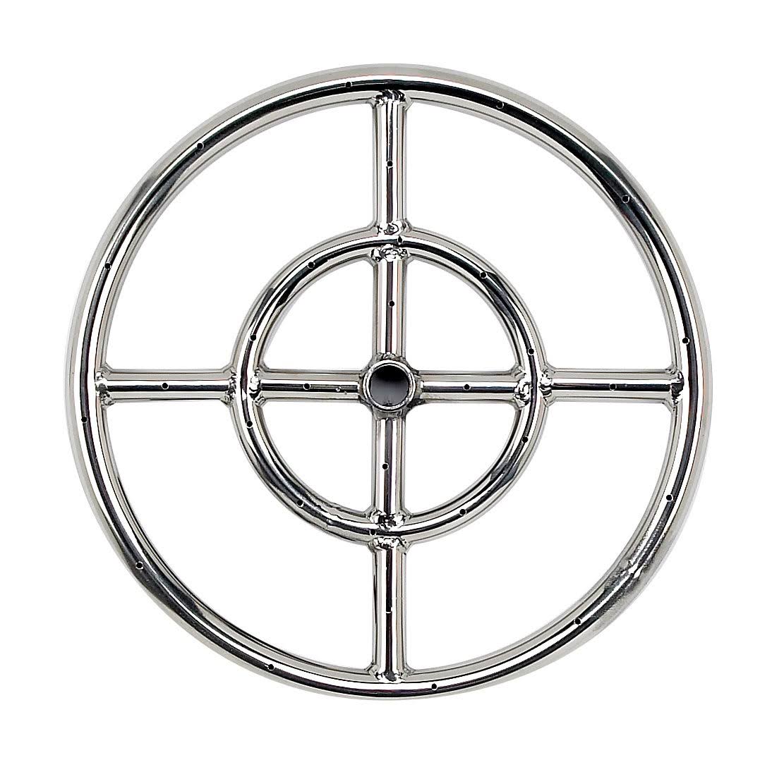 18x22 Round Stainless Steel Flat Pan with Spark Ignition Kit Propane X70477
