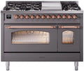 48 Dual Fuel Natural Gas Range Matte Graphite Copper Trim F552