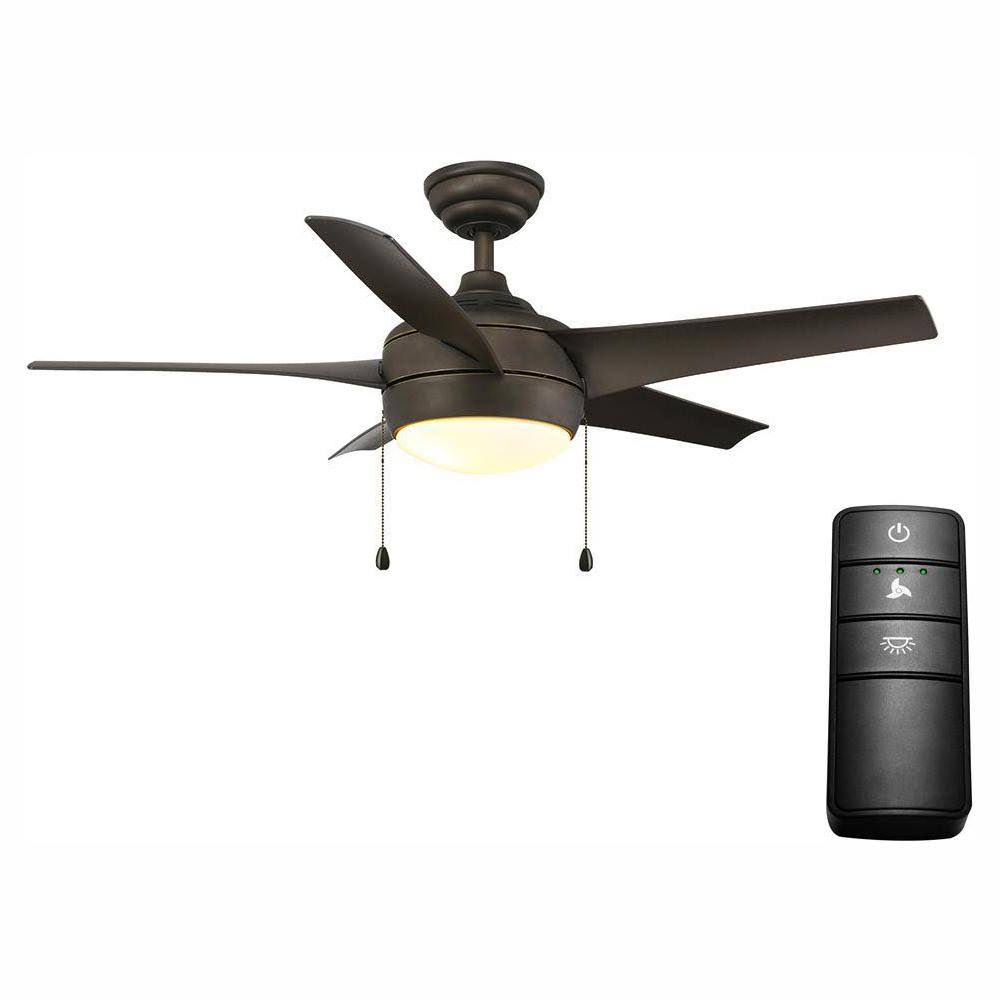 LED Oil-Rubbed Bronze Ceiling Fan with Light Kit and Remote Control W418172