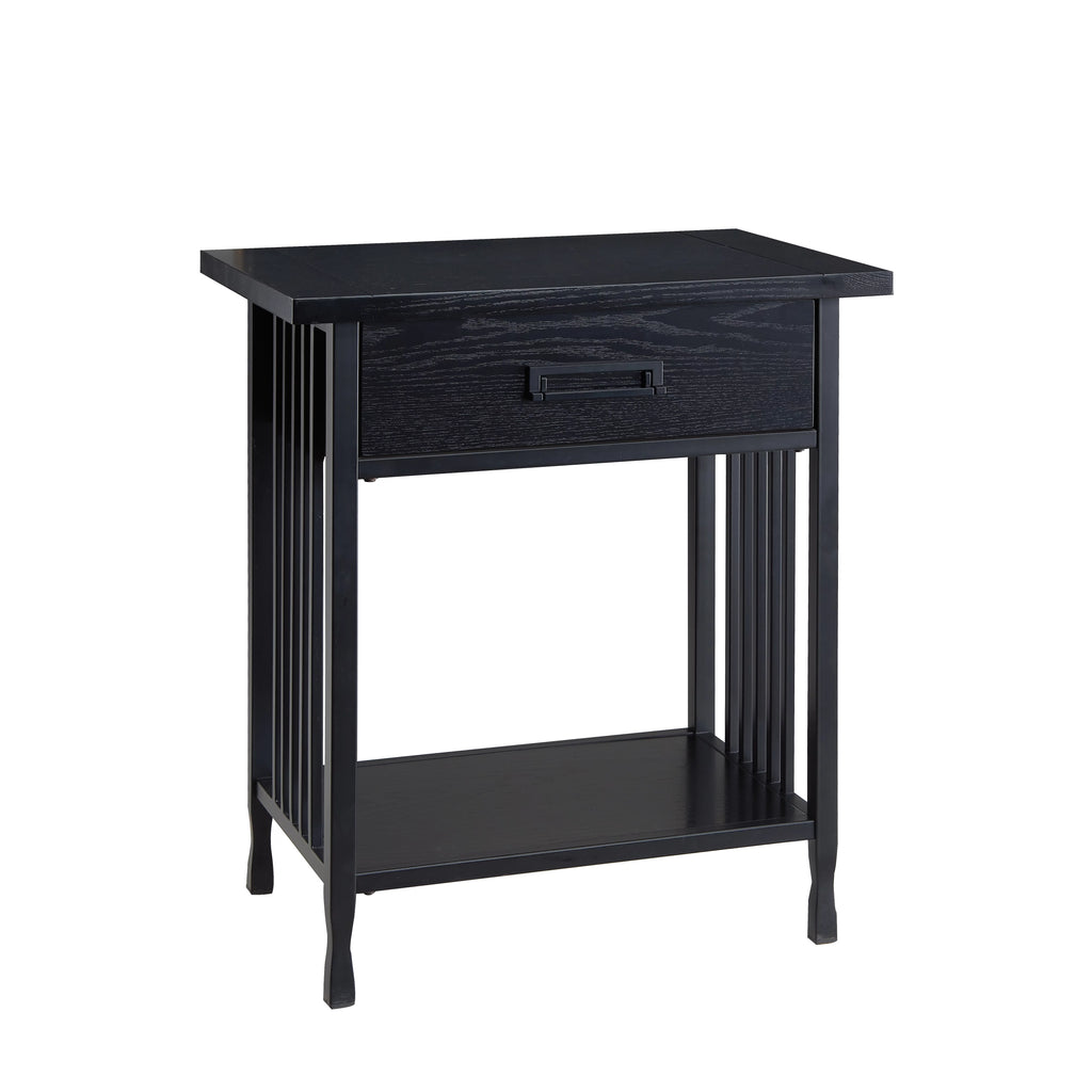 Black One Drawer Nightstand Side Table A255831
